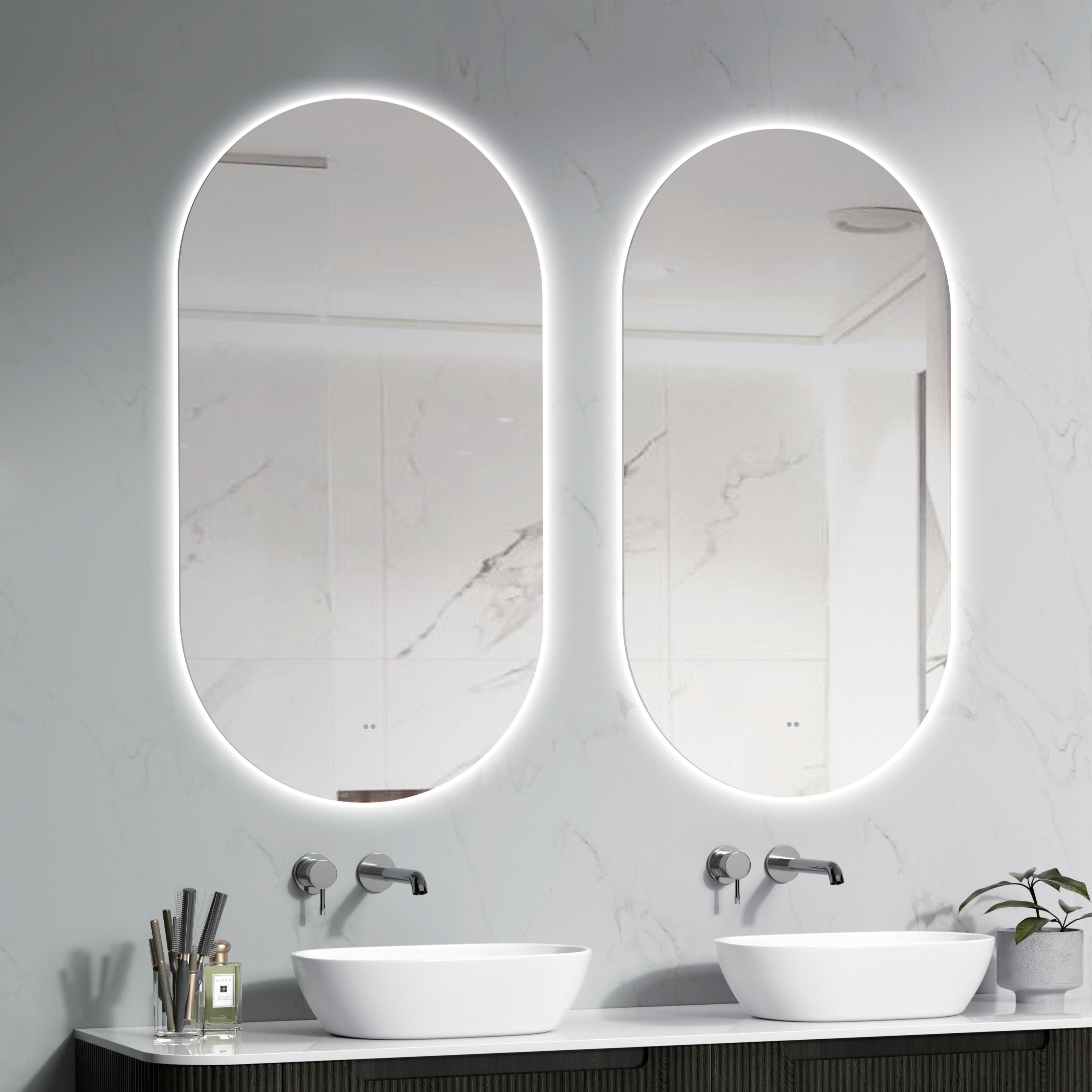 Halo Frameless Anti-Fog Dimmable Oval Led Bathroom Mirror LED Mirror Arova