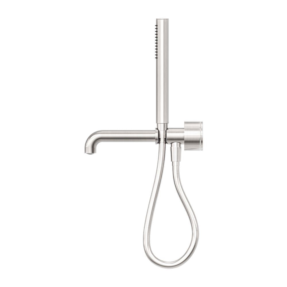 KARA PROGRESSIVE SHOWER SYSTEM SEPARATE PLATE WITH SPOUT 230/250MM BRUSHED NICKEL Showers Nero