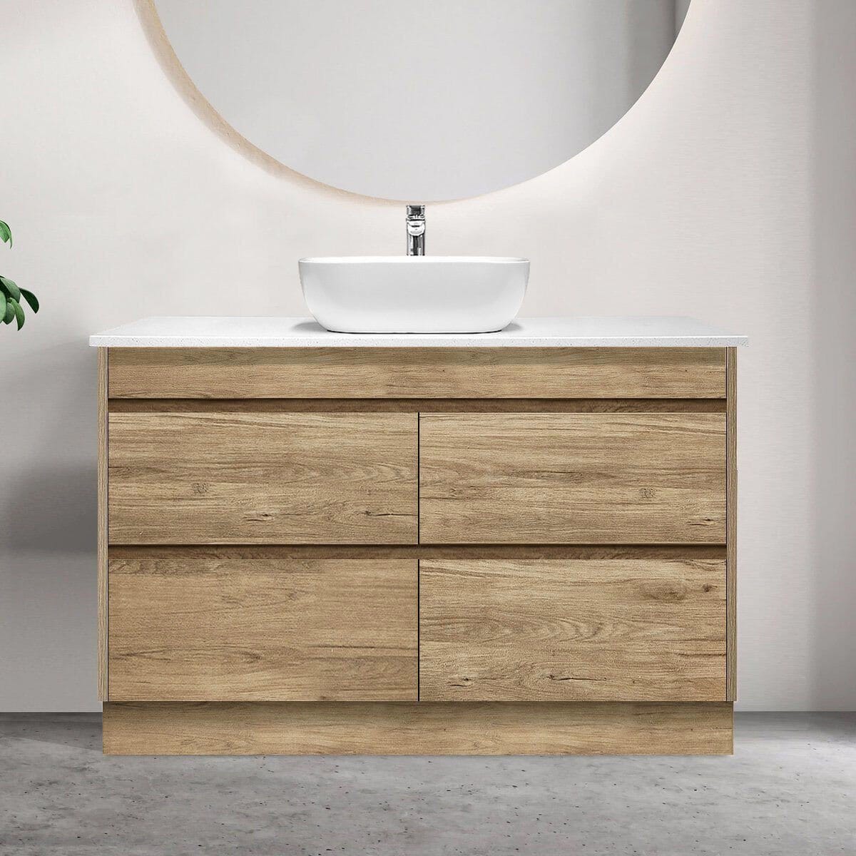 Kingston 1200mm Bathroom Vanity Centre Bowl + Luxe Stone Top AROVA