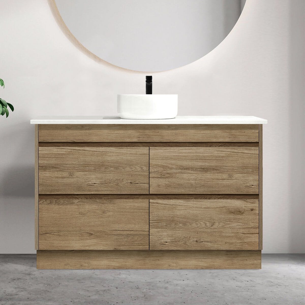 Kingston 1200mm Bathroom Vanity Centre Bowl + Luxe Stone Top AROVA