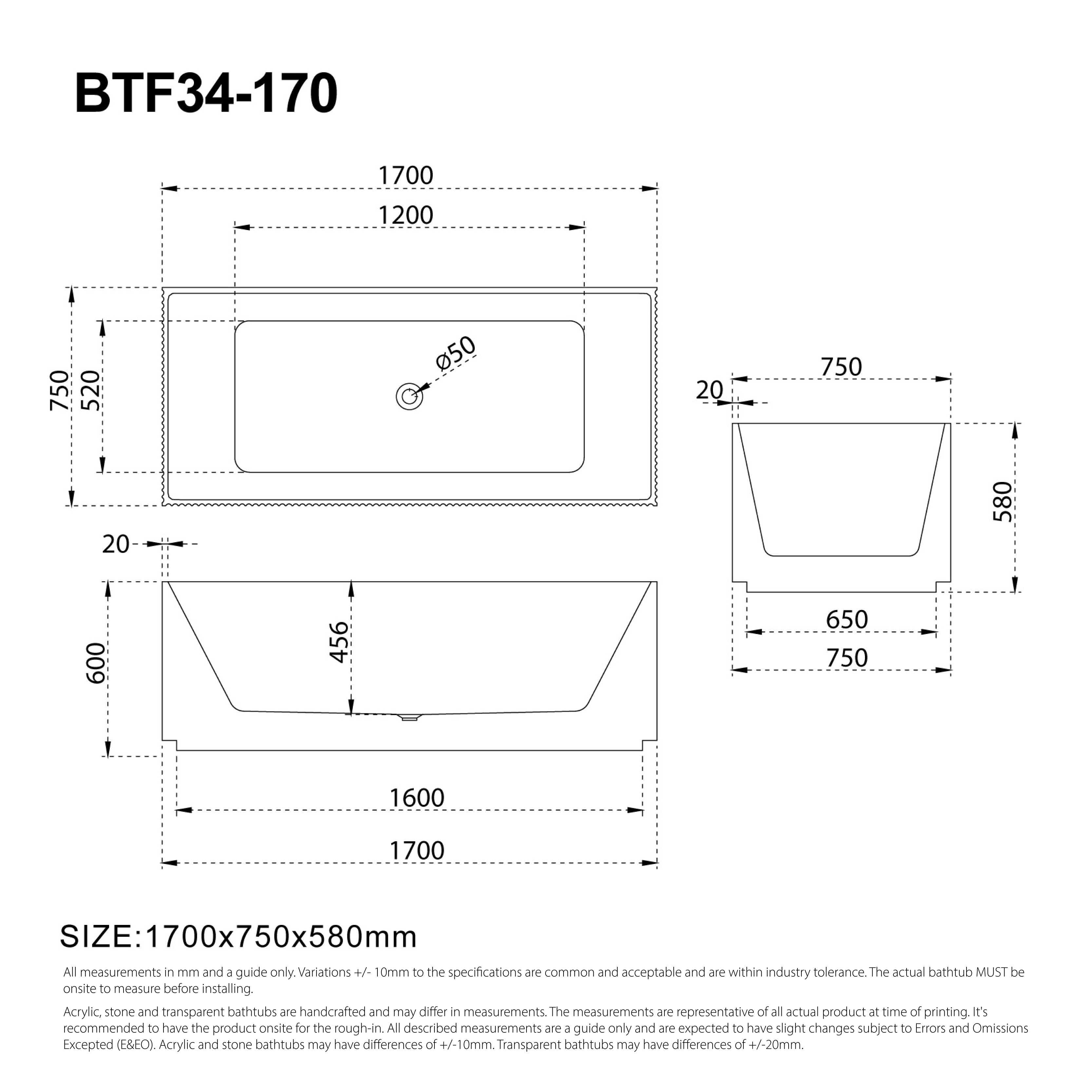 KYLA 1700mm V-Groove Fluted Square Back To Wall Free Standing Bathtub Matte White Baths AROVA