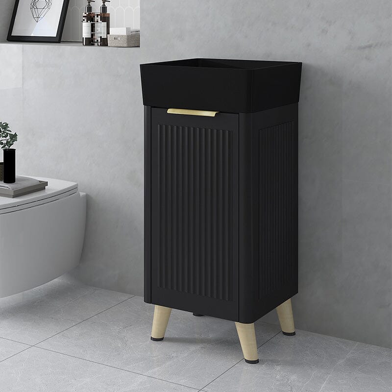 Lexi 400mm Fluted Freestanding Small Vanity Onyx Black Arova