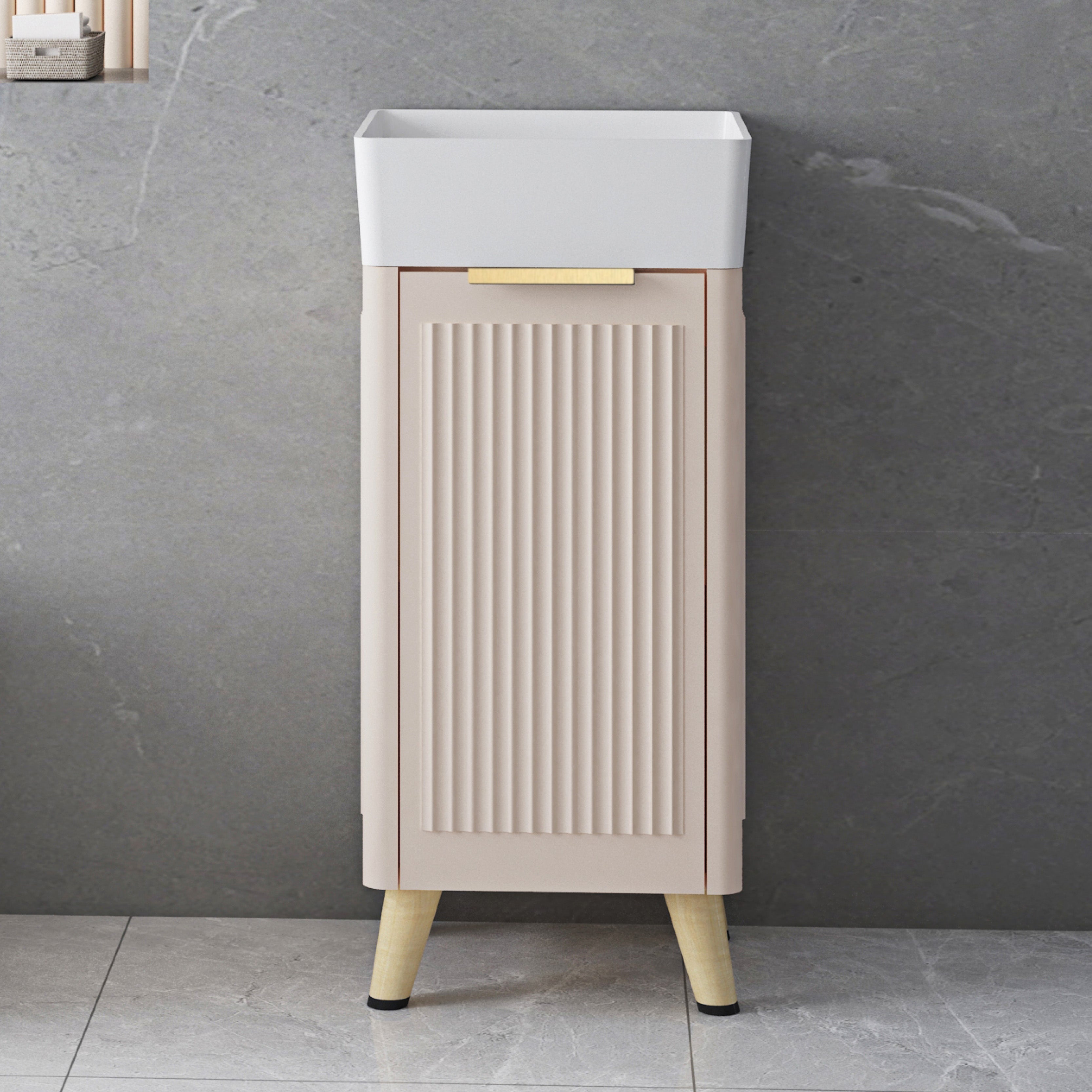 Lexi 400mm Small Vanity Pink with White Solid Surface Basin Vanities Arova