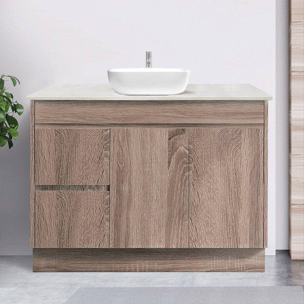 LOGAN 1200mm Timber Vanity (Left Hand) + Bliss Stone Top AROVA