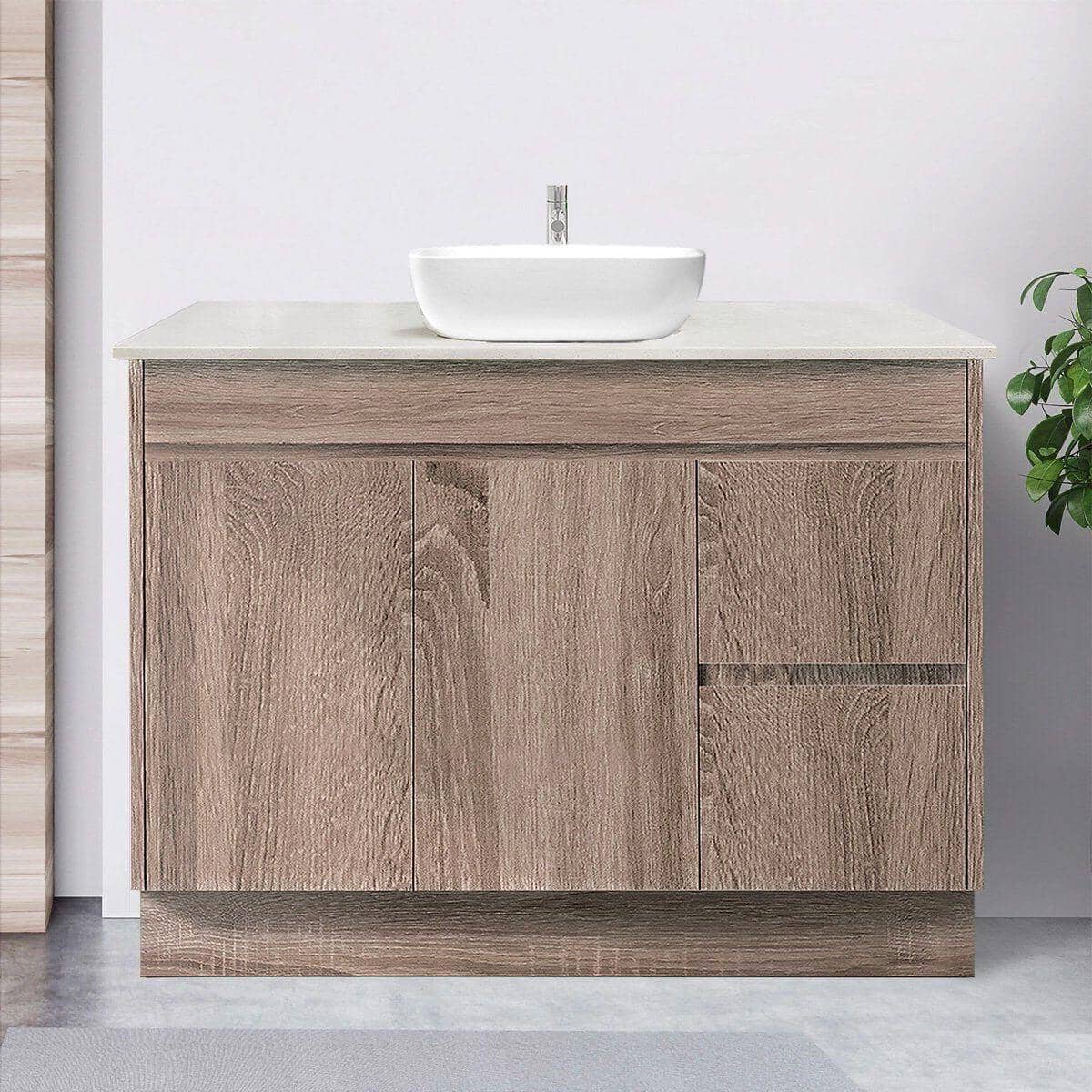 LOGAN 1200mm Timber Vanity (Right Hand) + Bliss Stone Top AROVA