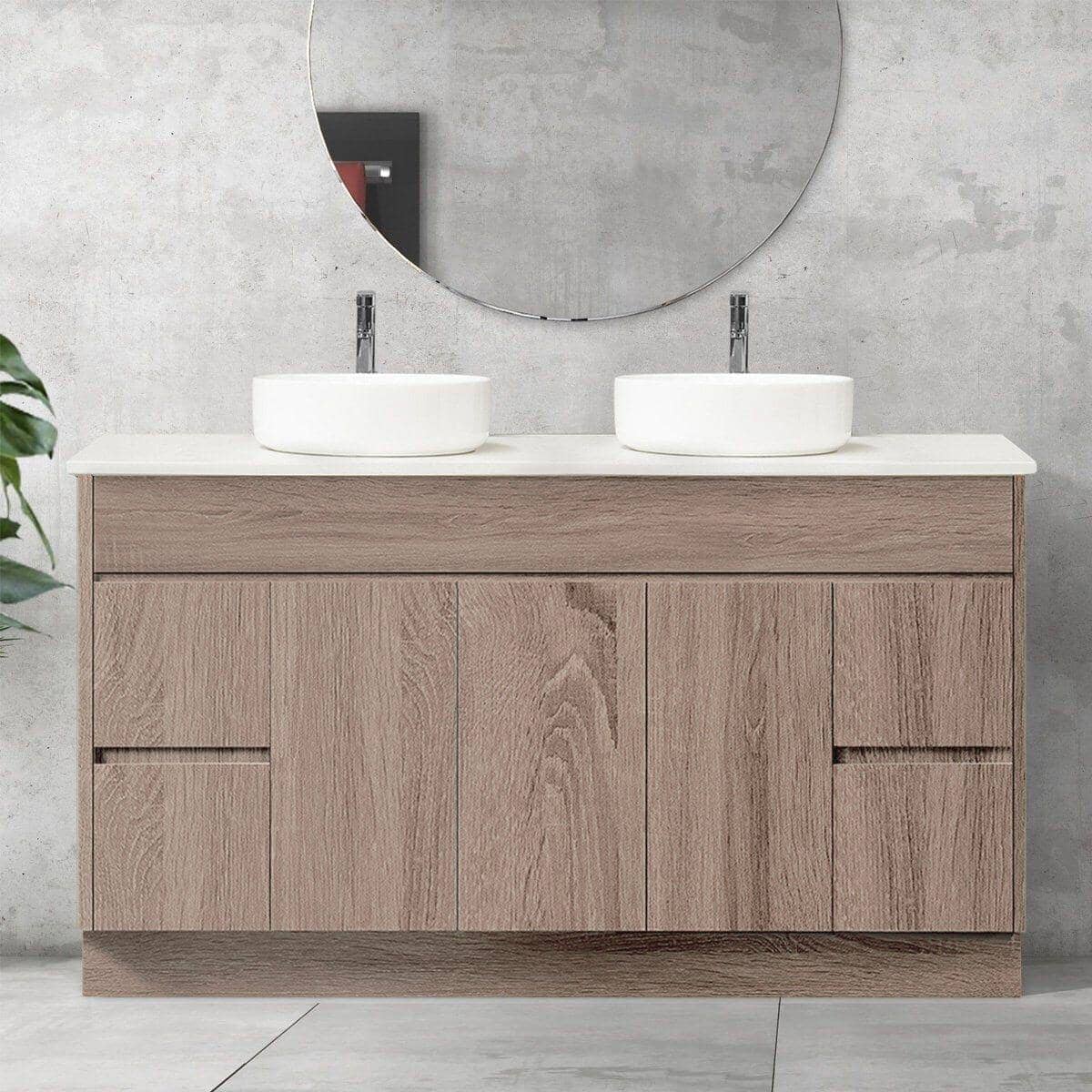 LOGAN 1500mm Timber Bathroom Vanity + Bliss Stone Top AROVA