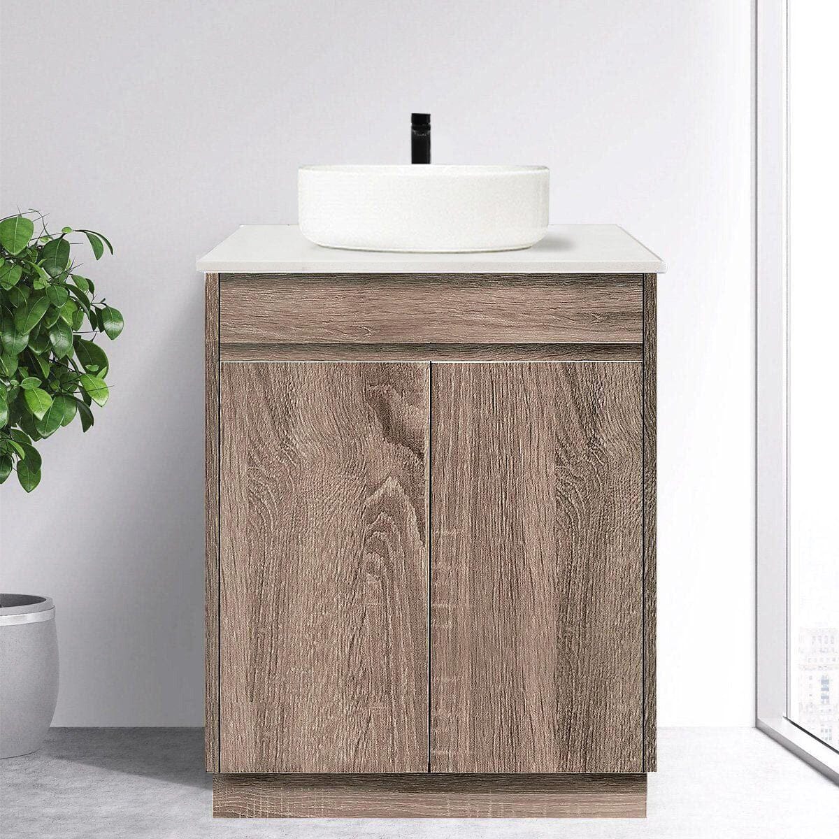 LOGAN 600mm Timber Bathroom Vanity + Bliss Stone Top AROVA