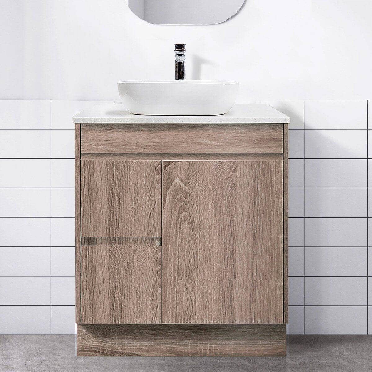Logan 750mm Timber Vanity (Left Hand) + Bliss Stone Top AROVA