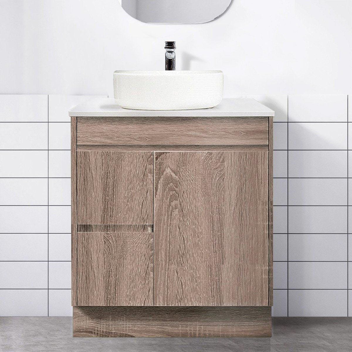 Logan 750mm Timber Vanity (Left Hand) + Luxe Stone Top AROVA