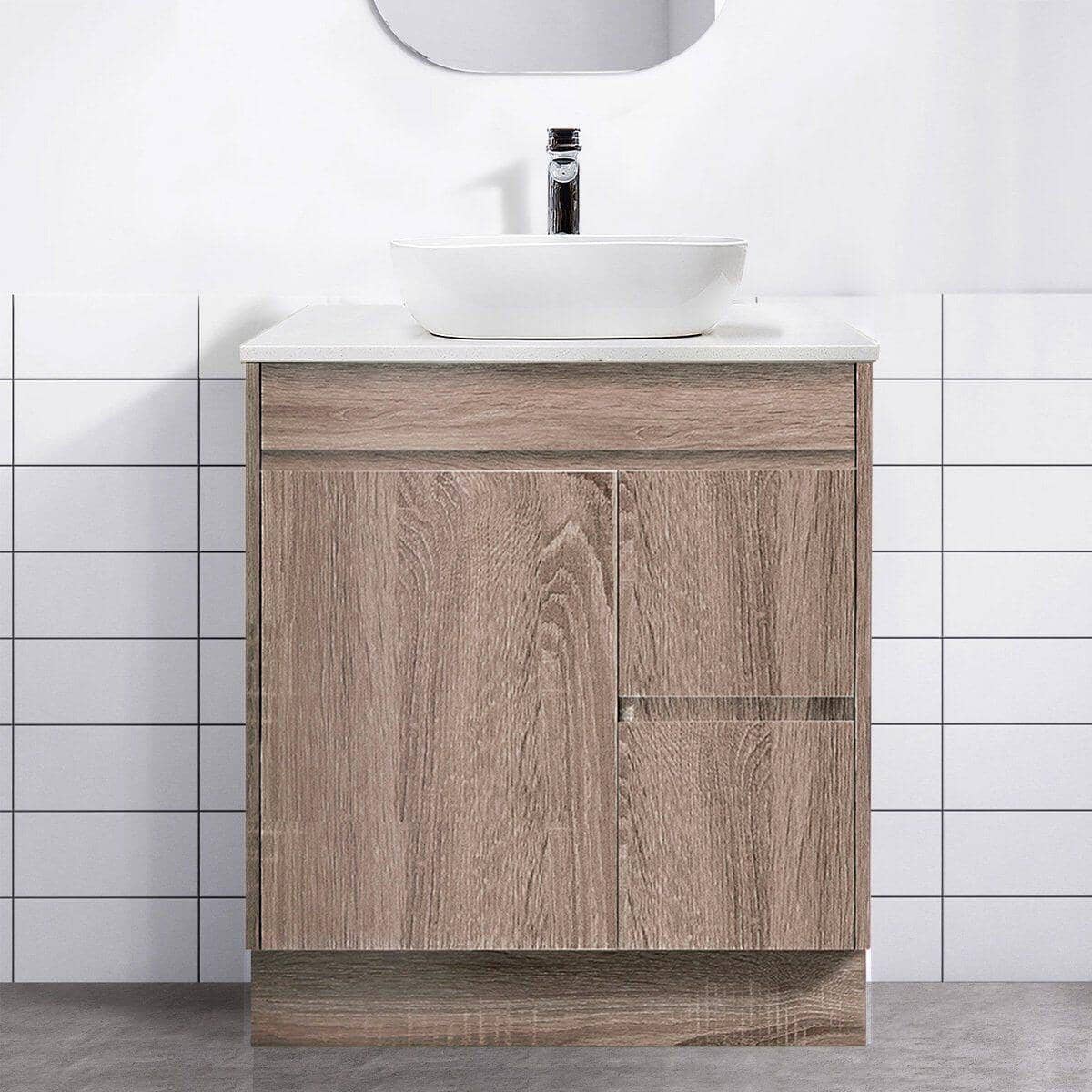 Logan 750mm Timber Vanity (Right Hand) + Bliss Stone Top AROVA