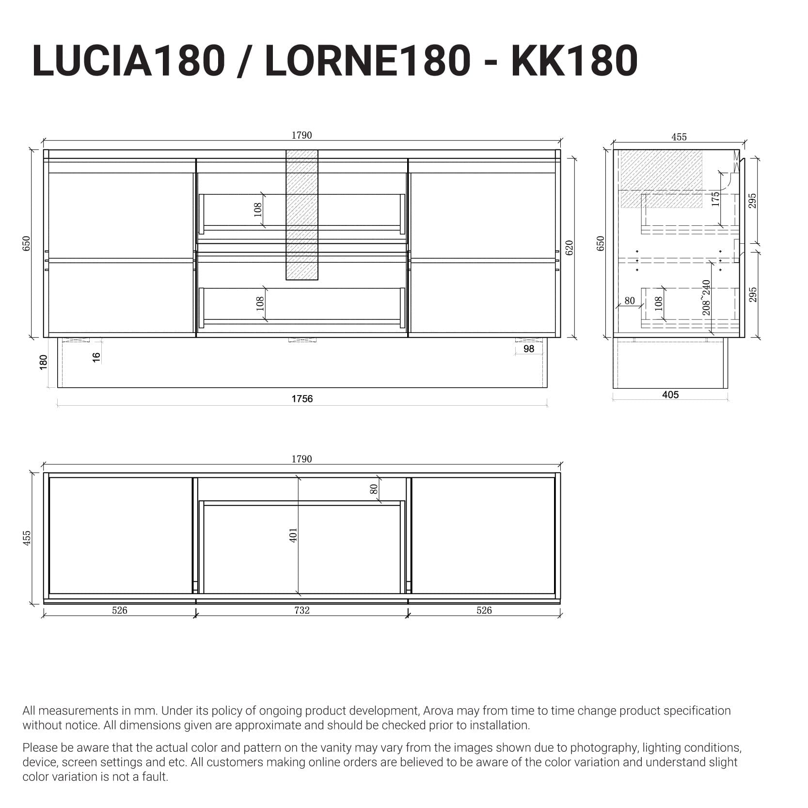 Lorne 1800mm Oak Timber Freestanding Bathroom Vanity Arova