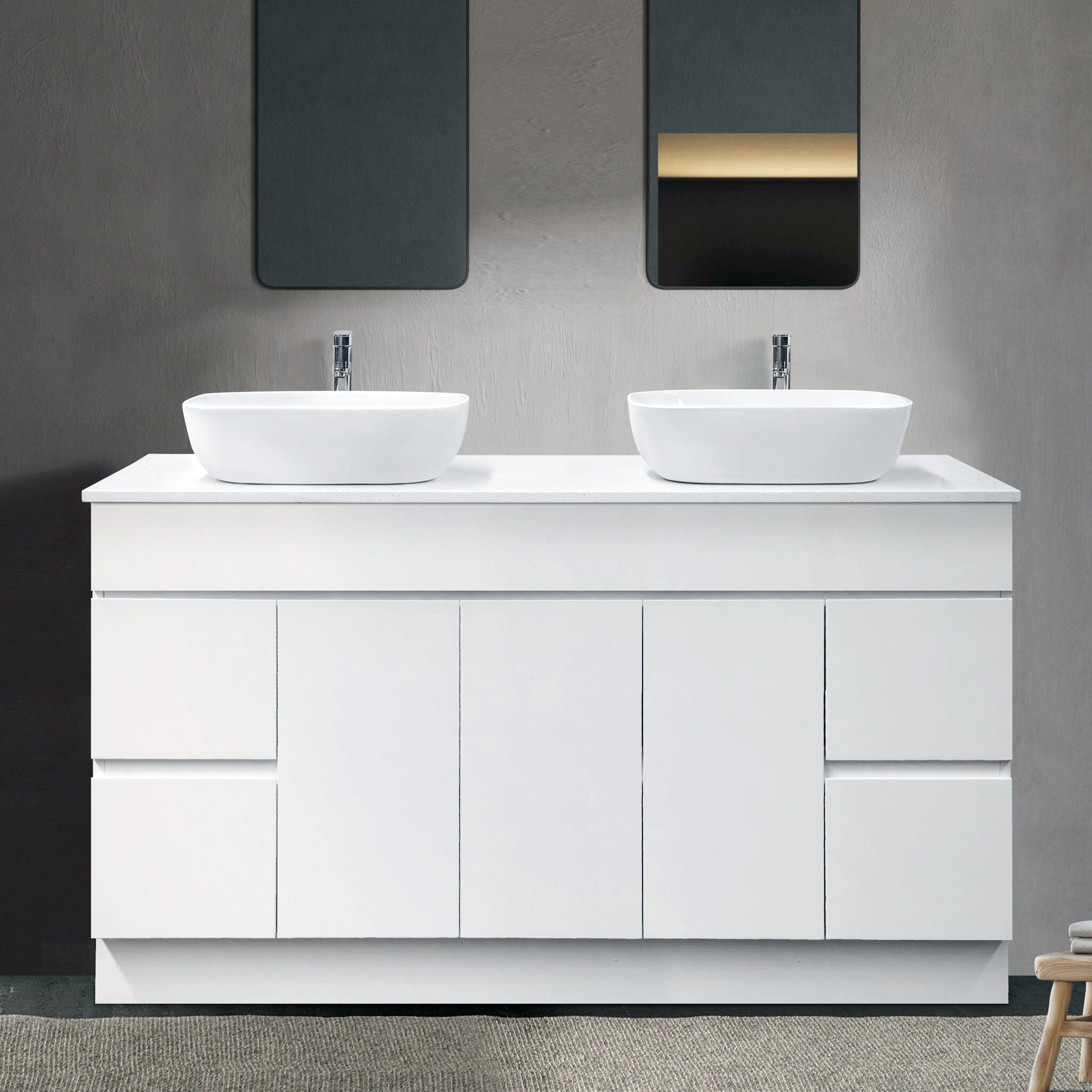 LUCA 1500mm Floor Standing Bathroom Vanity + Luxe Stone Top AROVA