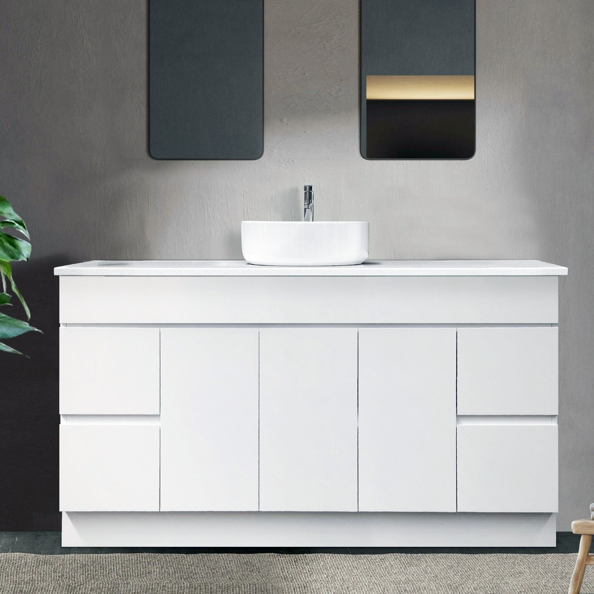 LUCA 1500mm Floor Standing Bathroom Vanity + Luxe Stone Top AROVA