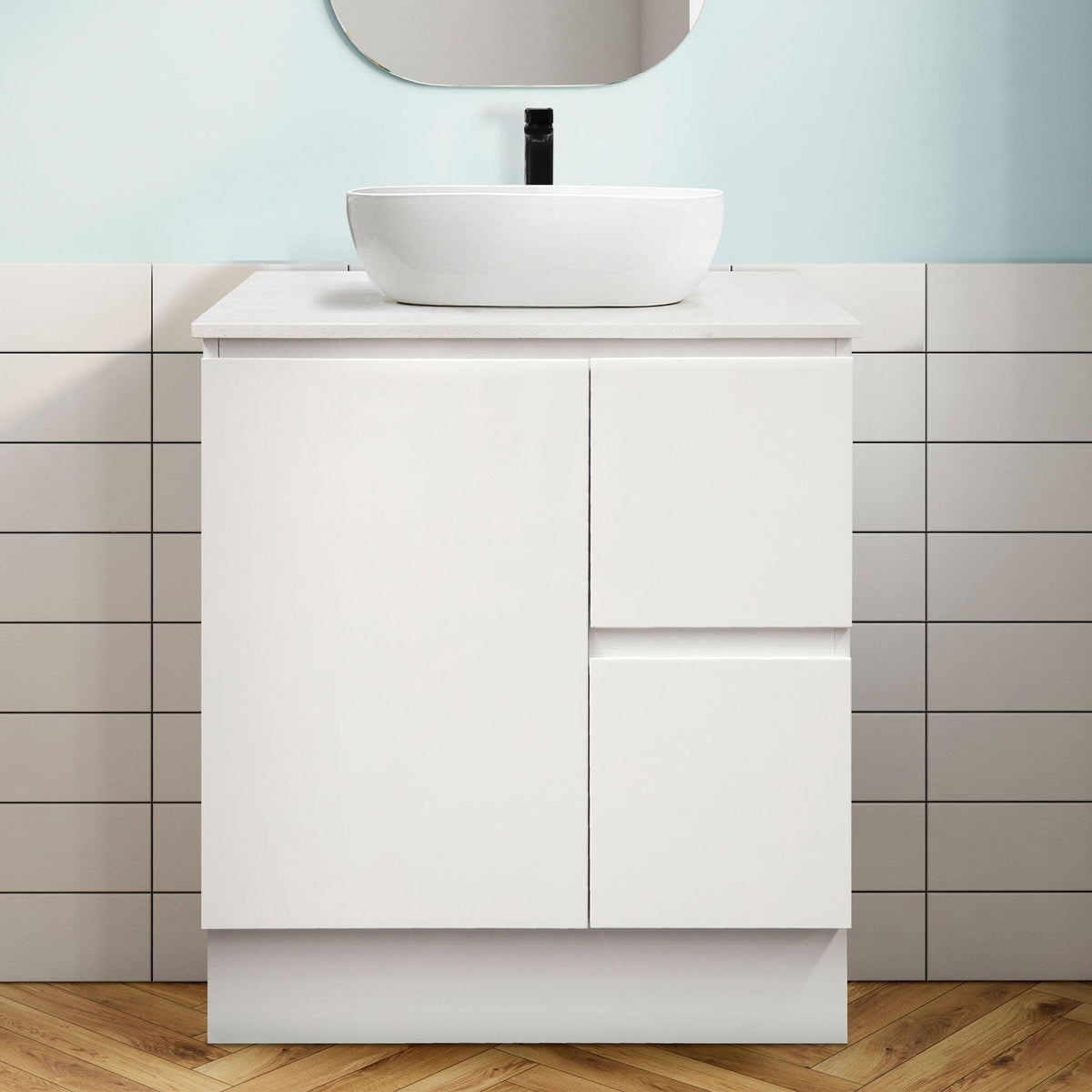 LUCA 750mm Bathroom Vanity (Right Hand) + Luxe Stone Top – AROVA