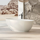 LUCCI 1500mm Oval Freestanding Bathtub Gloss White Baths AROVA