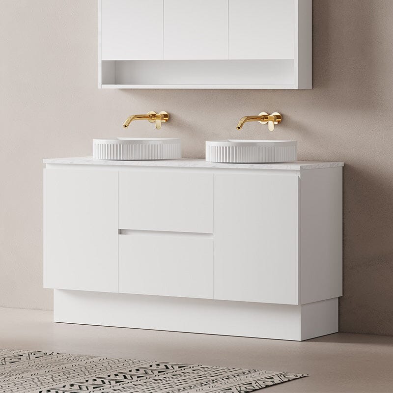 Lucia 1500mm Freestanding Bathroom Vanity Matte White Vanities Arova