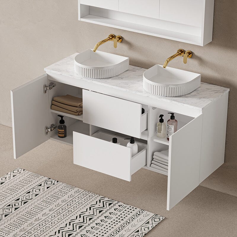 Lucia 1500mm Wall Hung Bathroom Vanity Matte White Vanities Arova