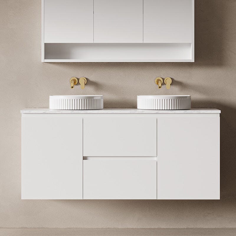 Lucia 1500mm Wall Hung Bathroom Vanity Matte White Vanities Arova