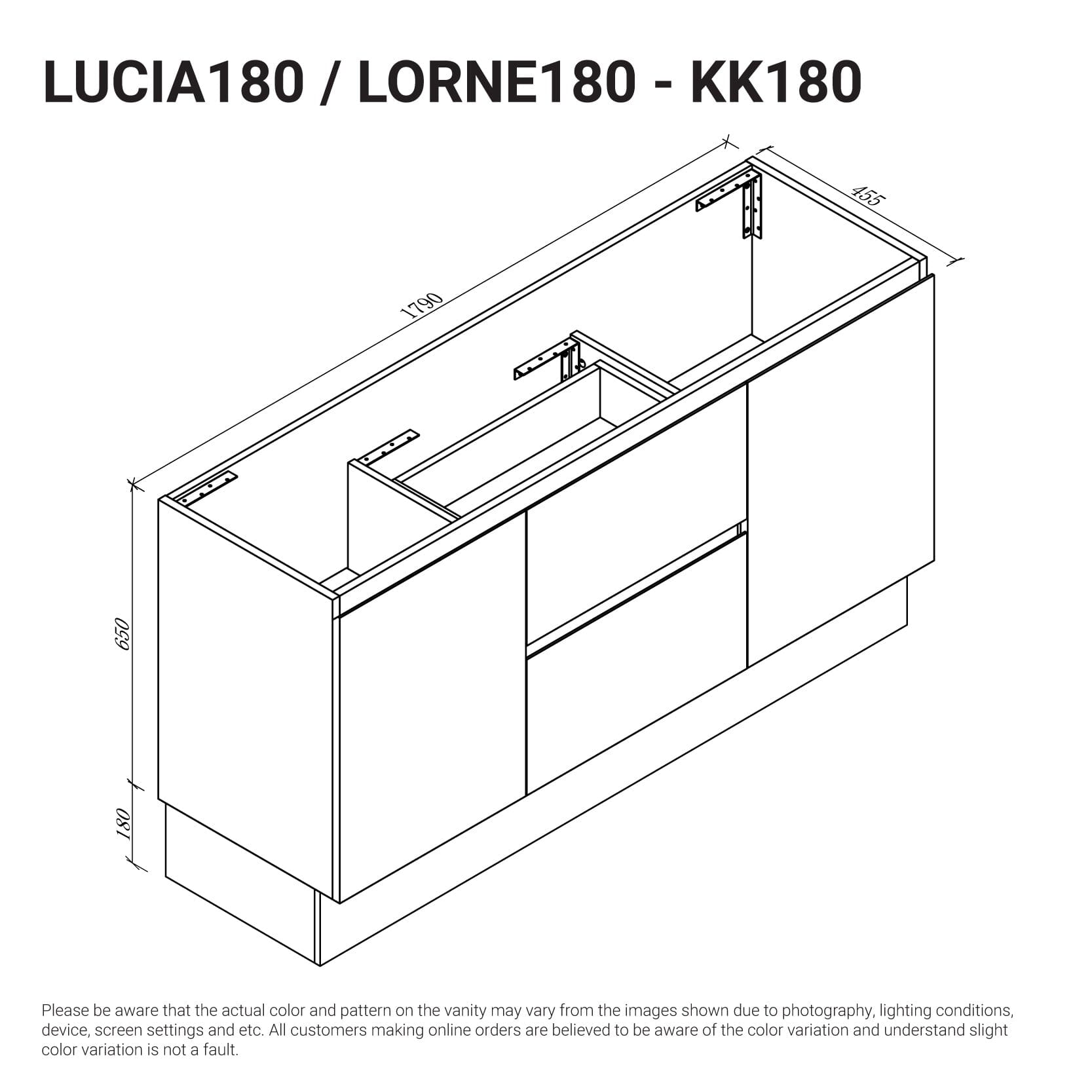 Lucia 1800mm Freestanding Bathroom Vanity Matte White Arova
