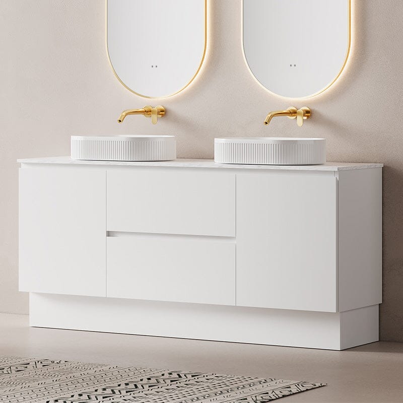 Lucia 1800mm Freestanding Bathroom Vanity Matte White Vanities Arova