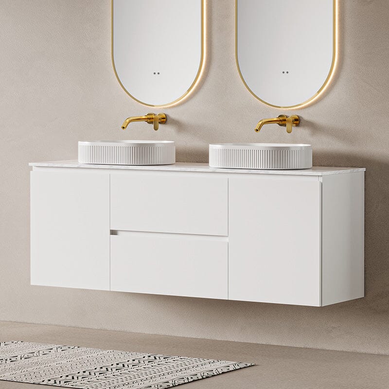Lucia 1800mm Wall Hung Bathroom Vanity Matte White Vanities Arova