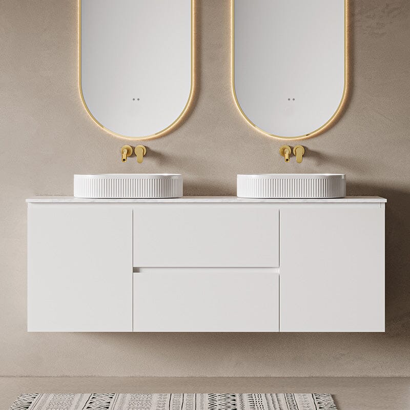 Lucia 1800mm Wall Hung Bathroom Vanity Matte White Vanities Arova