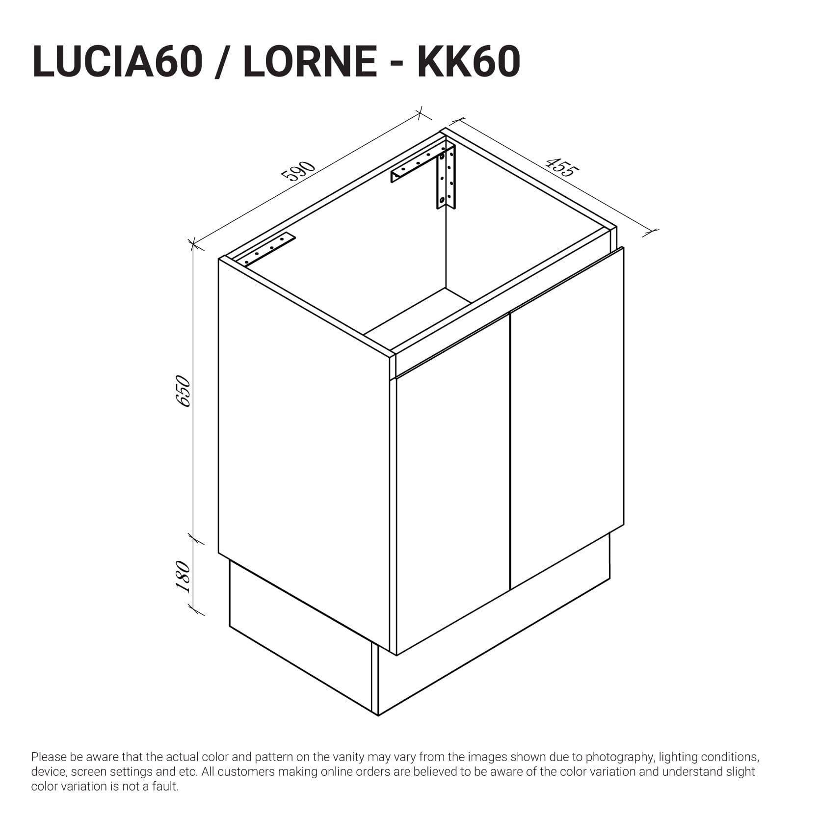 Lucia 600mm Freestanding Bathroom Vanity Matte White Arova