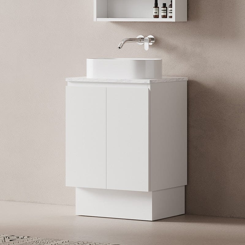 Lucia 600mm Freestanding Bathroom Vanity Matte White Vanities Arova