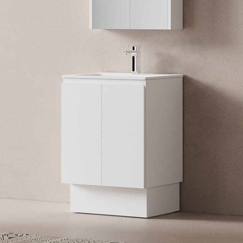 Lucia 600mm Freestanding Bathroom Vanity Matte White Vanities Arova