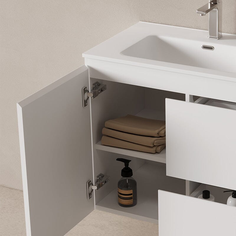 Lucia 750mm Wall Hung Bathroom Vanity Matte White Vanities Arova