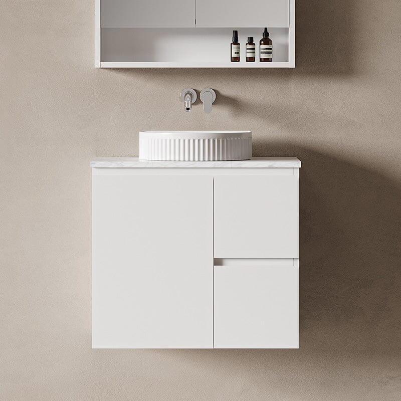 Lucia 750mm Wall Hung Bathroom Vanity Matte White Vanities Arova
