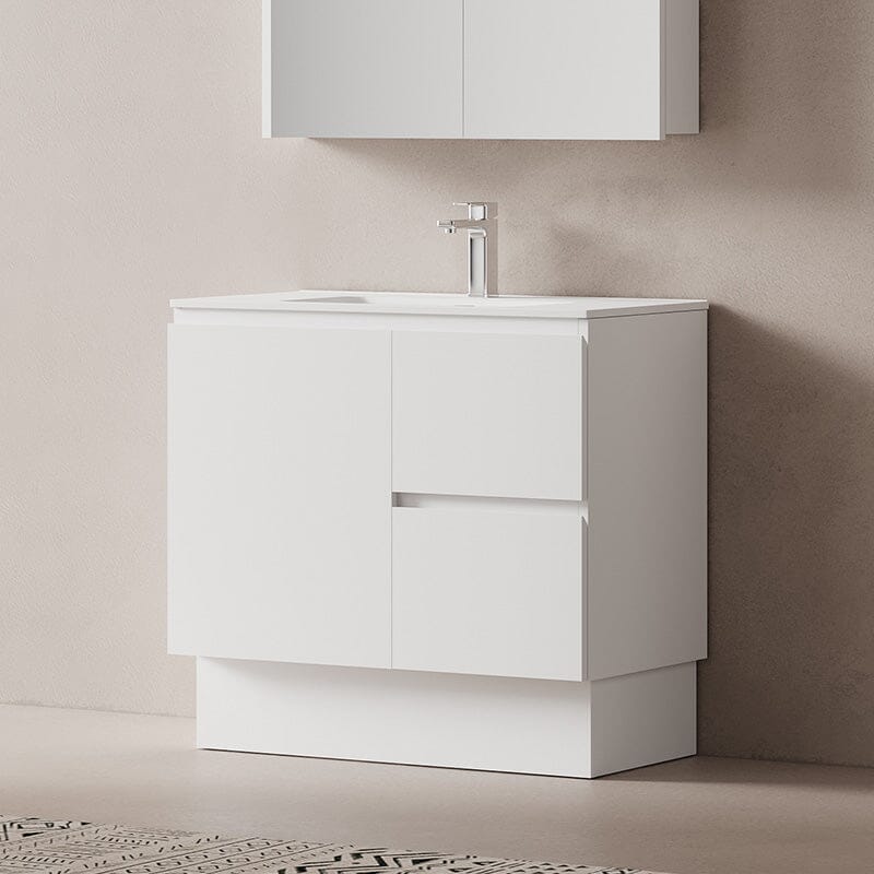 Lucia 900mm Freestanding Bathroom Vanity Matte White Vanities Arova