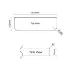 Luxe 1510x470mm Curved Marble Silica Free Stone Vanity Top Arova