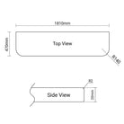 Luxe 1810x470mm Curved Marble Silica Free Stone Vanity Top Arova