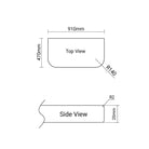 Luxe 910x470mm Curved Marble Silica Free Stone Vanity Top Arova