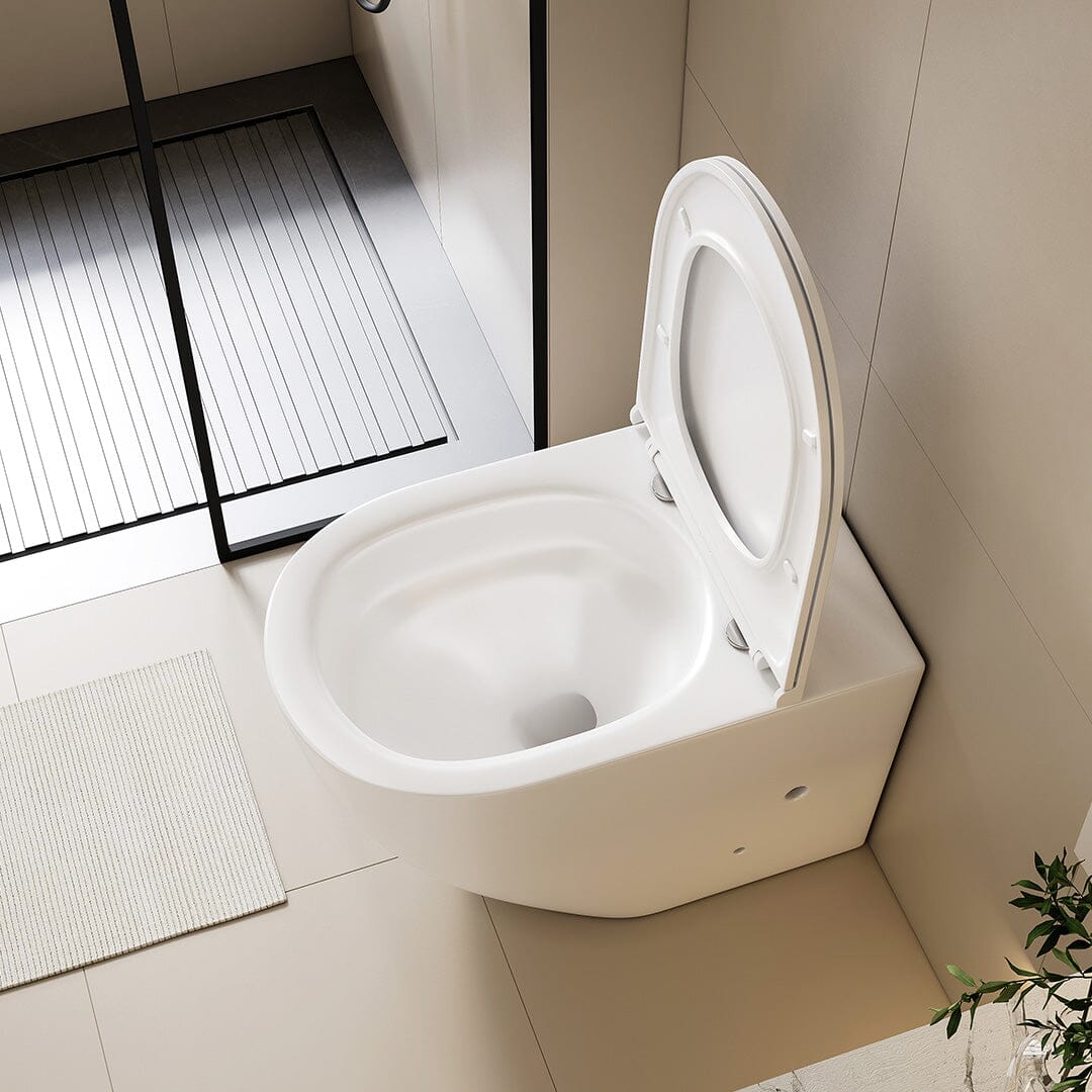 Max57 Rimless Tornado Floor Mount Toilet Pan Packaging - Geberit Sigma 8 Cistern & Round Button Toilets Arova