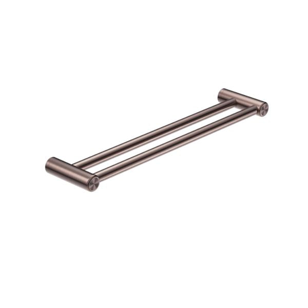 MECCA CARE 25MM DOUBLE TOWEL GRAB RAIL 600MM BRUSHED BRONZE NRCR2524DBZ Accessories Nero