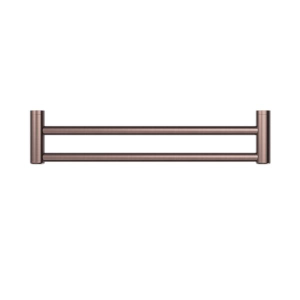 MECCA CARE 25MM DOUBLE TOWEL GRAB RAIL 600MM BRUSHED BRONZE NRCR2524DBZ Accessories Nero