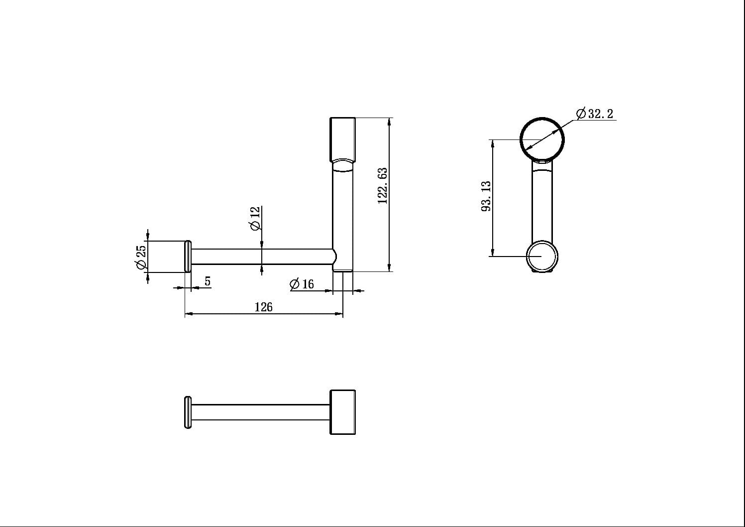 MECCA CARE ADD ON TOILET ROLL HOLDER BRUSHED BRONZE NRCR3286TBZ Accessories Nero
