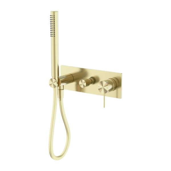 MECCA SHOWER MIXER DIVERTOR SYSTEM BRUSHED GOLD NR221912EBG NERO Tapware Nero