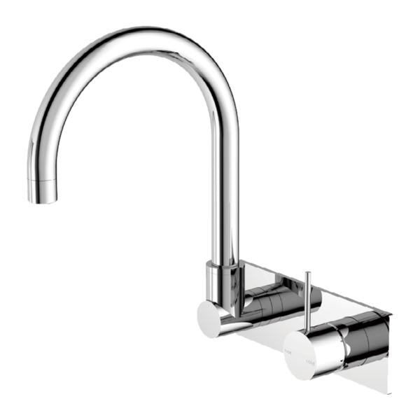 MECCA Wall Basin Mixer Swivel Spout Only Chrome Tapware Nero