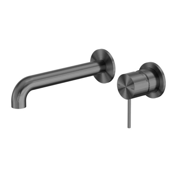 MECCA WALL BASIN/BATH MIXER SEPARATE BACK PLATE 120/160/185/230/260MM Gunmetal Tapware Nero