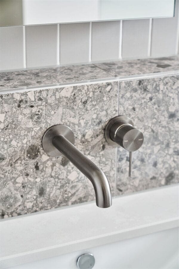 MECCA WALL BASIN/BATH MIXER SEPARATE BACK PLATE 120/160/185/230/260MM Gunmetal Tapware Nero