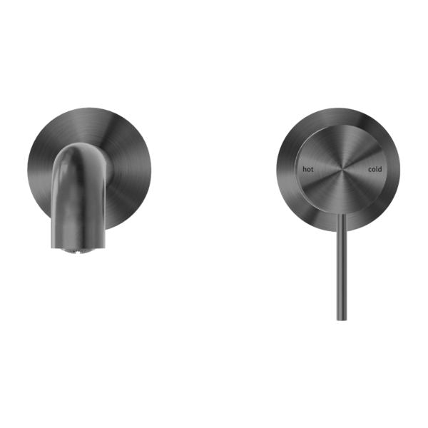 MECCA WALL BASIN/BATH MIXER SEPARATE BACK PLATE 120/160/185/230/260MM Gunmetal Tapware Nero