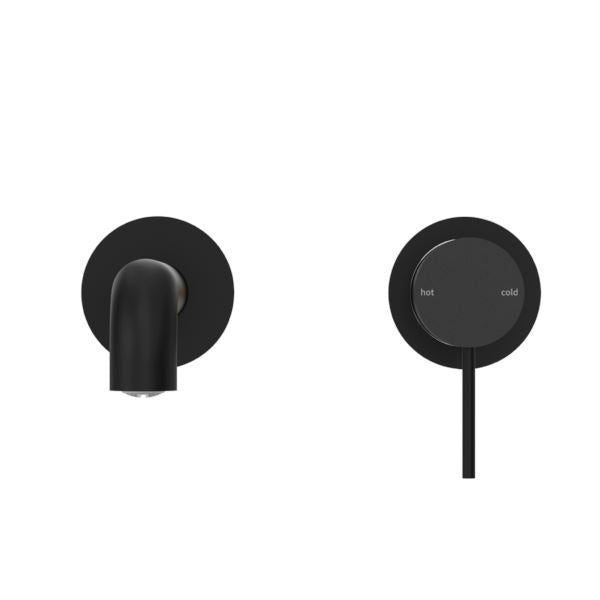 MECCA WALL BASIN/BATH MIXER SEPARATE BACK PLATE 120/160/185/230/260MM Matte Black Tapware Nero