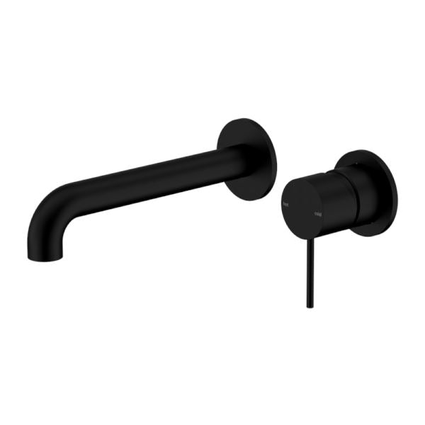 MECCA WALL BASIN/BATH MIXER SEPARATE BACK PLATE 120/160/185/230/260MM Matte Black Tapware Nero