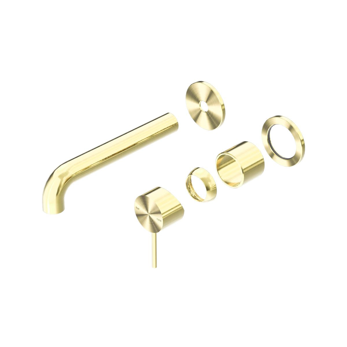 MECCA WALL BASIN/BATH MIXER SEPARATE BACK PLATE 185MM TRIM KITS ONLY BRUSHED GOLD Tapware Nero