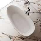 MELBA 1700mm Egg Shape Fluted Oval Free Standing Bathtub Gloss White Baths Arova