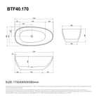 MELBA 1700mm Egg Shape Fluted Oval Free Standing Bathtub Matte White Baths Arova