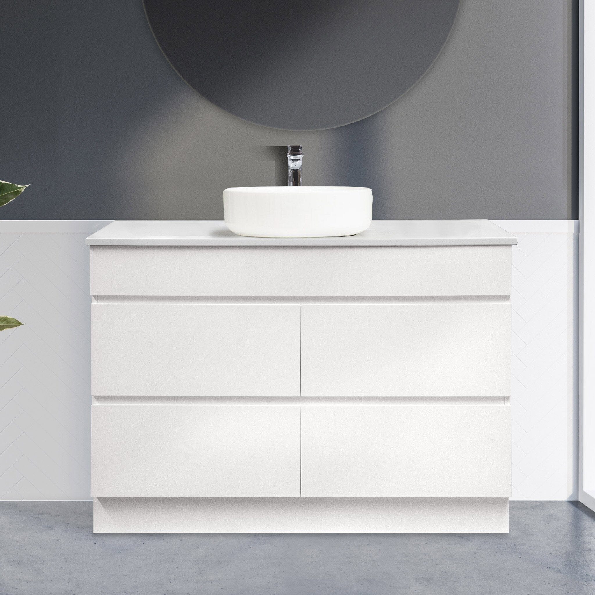 Mia 1200mm Bathroom Vanity Single Bowl + Bliss Stone Top AROVA